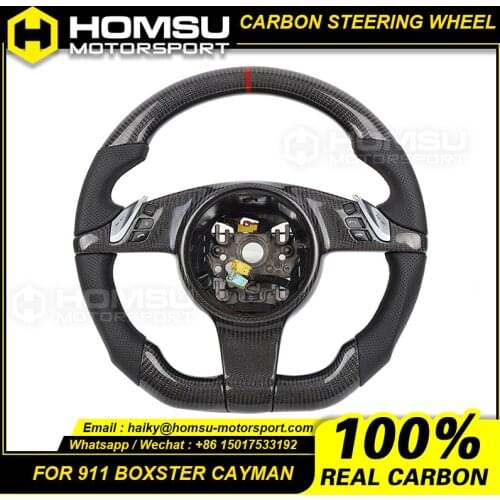 Custom alcantar carbon fiber steering wheel For porsche 2009-2014 911 boxster cayman racing wheel convertible