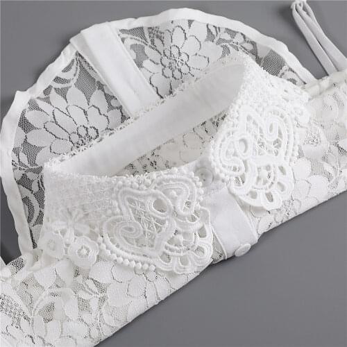 False Collar Women Elegant Hollow Out Lace Saving Shirts Blouse Tank Vest Quality Detachable Camisa Fake Collars Autumn Dickey