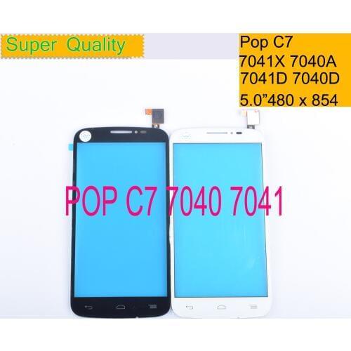 10Pcs/lot For Alcatel One Touch Pop C7 Dual OT7041 7041X 7040A 7041D 7040E Touch Screen Panel Sensor Digitizer Front Glass