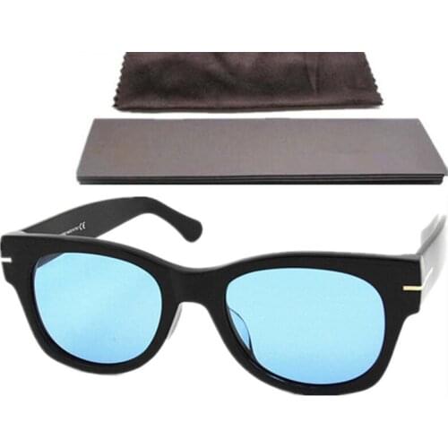 Quality Unisex Retro-Vintage Sunglasses UV400 52-20-140Thin Acetates Fullrim Goggles HD Nightvision Blue Lens for Prescription