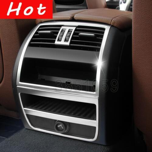 High Quality Chrome Stickers Rear Seat A/C Vent Interior Trim Decorative Stainless Steel Covers For BMW 5 series F10 GT Covers