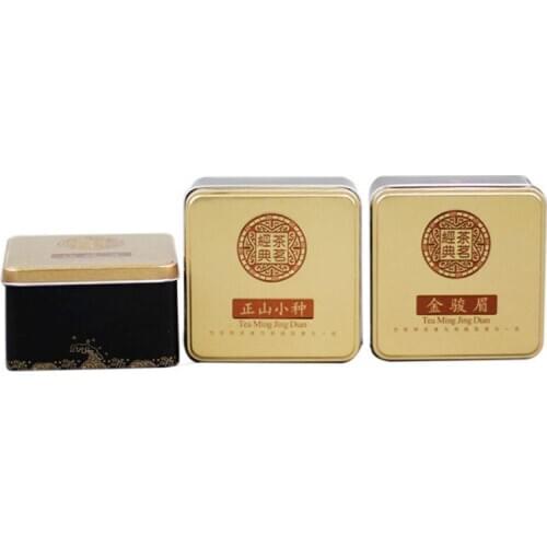 Xin Jia Yi Packaging Metal Tin Small Square Boxes With Aluminum Tin Small Customized Metal Multicolor Tea Cans Cases Boxes