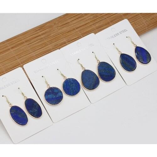 New Fashion Natural Earrings Lapis lazuli Stone Temperament Earrings for Women Girls Pendientes Jewelry Accessory Trendy Gifts