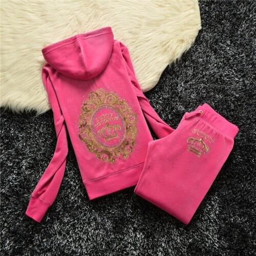 2021 Spring Autumn Womens Velvet Tracksuits Long Sleeve Letter Pattern Embroidery Hoodies women two piece outfits pants
