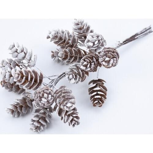 10pcs/bundle Artificial plants fake pine cone decorative flowers wreaths christmas wreath home decor diy gifts Handmade pompon