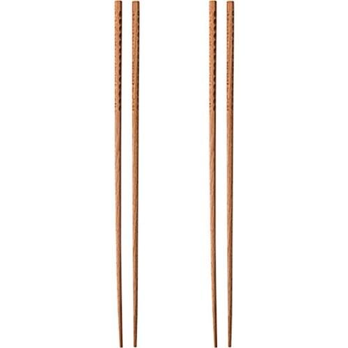 2pairs Non Slip Noodles Fried Tableware Kitchen Tool Japanese Style Home Super Long Durable Cooking Chopsticks Utensil Hot Pot