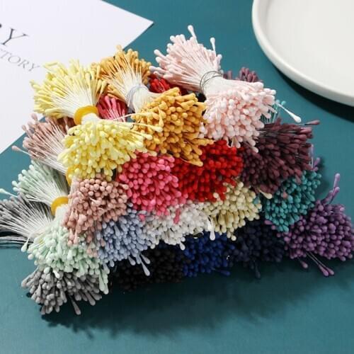 200pcs Mini Pearl Stamen Sugar Handmade Artificial Flower for Wedding Decoration DIY 3mm Stamen Pistil Floral Decoration Home