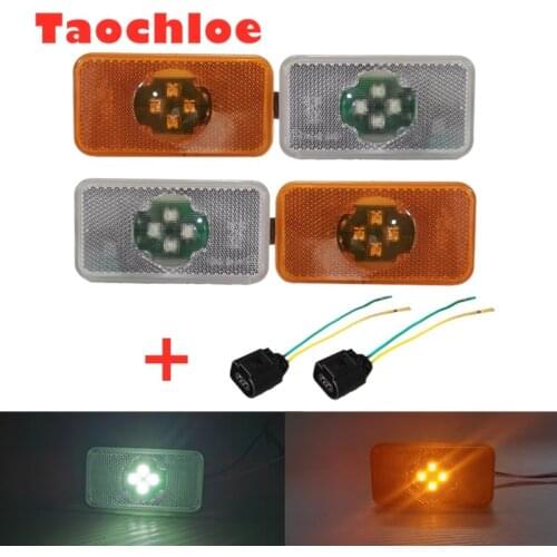 2X Amber white Led Reflector Side marker for volvo Trailer Light Emark for Volvo truck 20789440 +connector For scania E2 E4