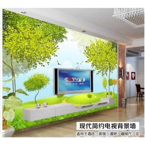 3D wallpaper custom 3d wall mural wallpaper fashion TV setting wall subject abstract tree spring scenery living room wallpaper