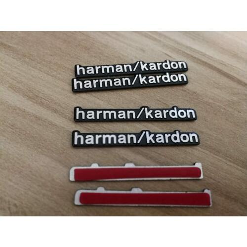 4X harman/kardon Hi-Fi Speaker audio Speaker 3D Aluminum Badge sticker Emblem stereo 43x5mm