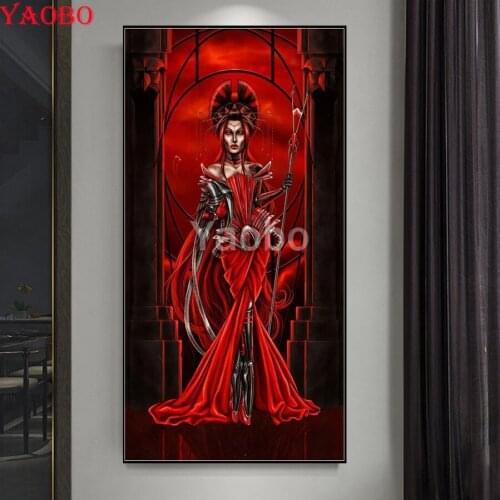 5D DIY Diamond Painting Gothic Woman Diamand mazayka Full Square&Round embroidery rhinestones mosaic Cross stitch Darkness Lady