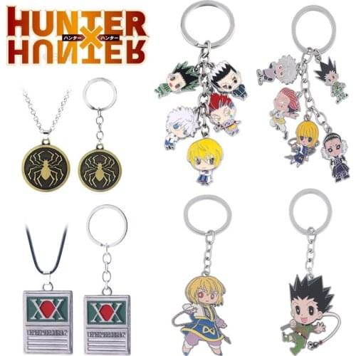 Anime Hunter X Hunter Keychain Gon Killua Zoldyck Kurapika Hisoka Metal Figures Keyring Fahsion Car Key Chain Jewelry