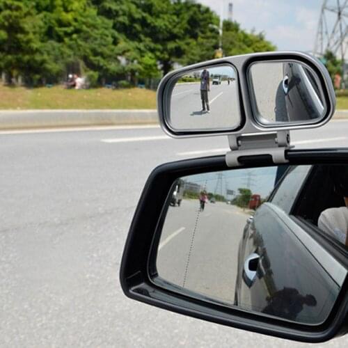 Car Blind Spot Convex Mirror Square With 2 Mirrors Auto Angle Side Exterior Rear View Parking Mirror Universal Car Accessories
