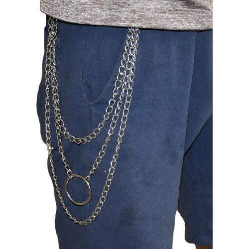 Big Ring Pendant Key Chain Rock Punk Trousers Hipster Keychains Pant Jean Keychain Hip Hop Trouser Decor Accessories