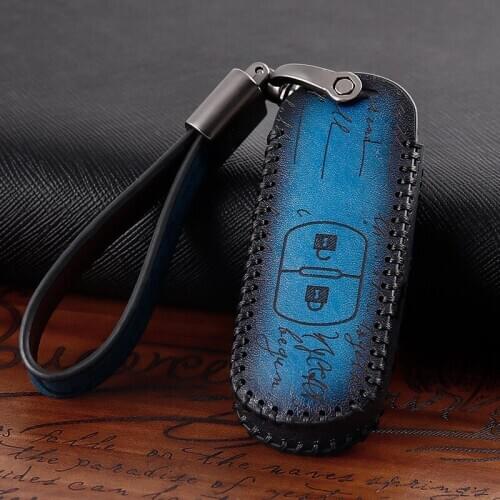 Genuine Leather Car Auto Remote Car Key Shell Case Protector Cover for Mazda 2 Axela Atenza CX7 CX5 CX9 MX5 CX4 Car Accessories
