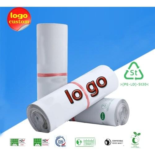 Eco Compostable Poly Mailer Bag Bio Degradable Packing Express Self-adhesive Delivery Postal Wrap Plastic Shipping Envelope Logo