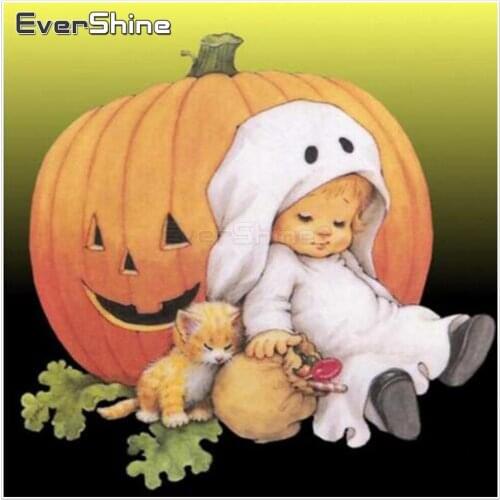 EverShine 5D DIY Diamond Painting Full Drill Square Cartoon Pattern Diamond Embroidery Cross Stitch Halloween Home Decor New