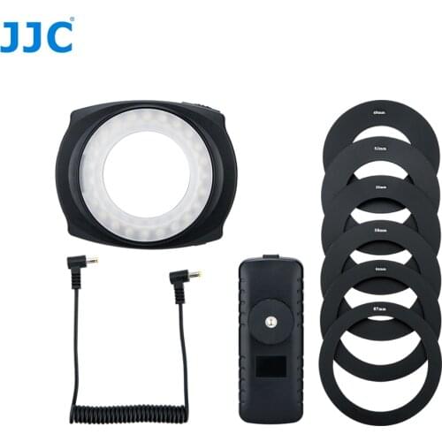 JJC LED Flash Macro Ring Light Speedlite for DSLR Macro Lens Includes Adapter Ring 49mm 52mm 55mm 58mm 62mm 67mm Step Ring