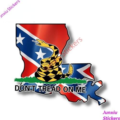 Creative Decals Louisiana Vinyl Sticker Dont Tread on Me Rebel Car Sticker Truck Window Waterproof Exterior Decor PVC13x12cm