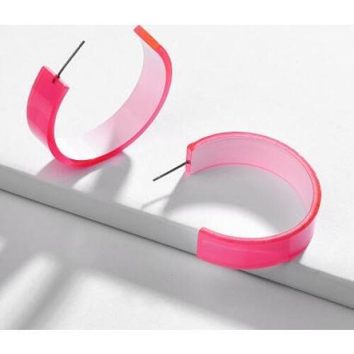 LUNA CHIAO 2020 Spring Summer New Arrival Hoop Earring Candy Color Resin Acrylic Hoops Earrings for Women