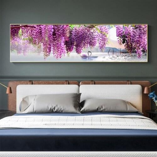 Oil Modern Wisteria Wall Art Flowers Canvas Painting Posters Prints Art Pictures for Canvas Gallery Living Room Home Decorative