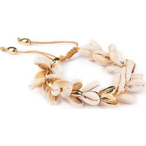 Fashion Boho Bracelet Gold Plating Nature PUKA Shell Bracelet Moda Hombre Holiday Gifts for Women Tibetan Jewelry