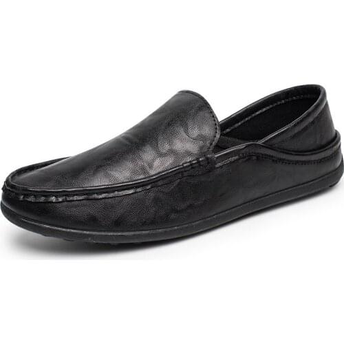 2021 Spring Autumn New Fashion Loafers for Man Breathable Slip-on Leather Casual Shoes with Platform Anti-Odor for Daily