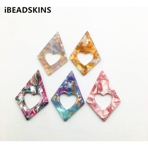 New arrival! 45x29mm 50pcs/lot acetic acid rhombus shape charm for earrings accessories/Earring parts Jewelry Findings making