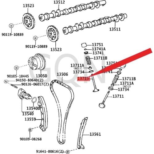 Exhaust pipe gasket 2004-Toy ota COR OLL AWI SHA URI SVO LTZ PRE MIO valve (exhaust) European valve intake hose