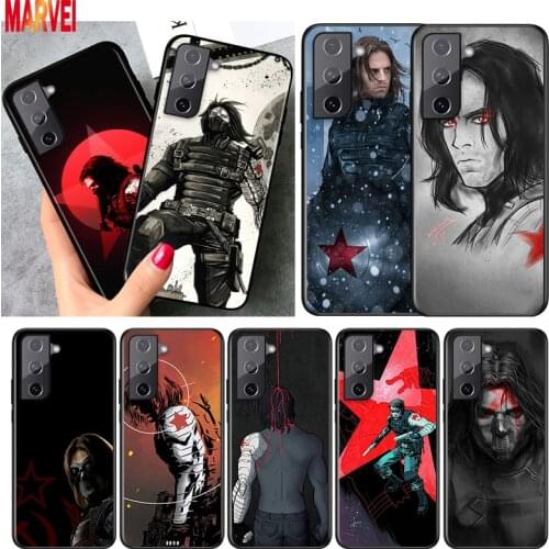 Marvel Winter Soldier Art Shockproof Cover for Samsung Galaxy S21 S20 FE Ultra Lite S10 5G S10E S9 S8 Plus Black Phone Case