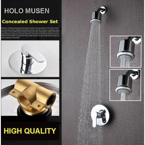High Quality Chrome 3 Shower Way Change Wall Shower Mixer Valve Hot Cold Water Bathroom Concealed Shower Set
