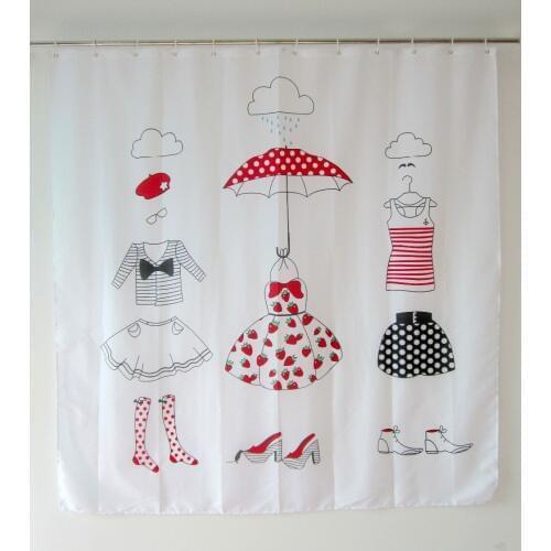 Bathroom Products Eco-friendly Printed Dress Cartoon Summer Style Waterproof Shower Curtain Washable Bath 72*72'' Free Shipping