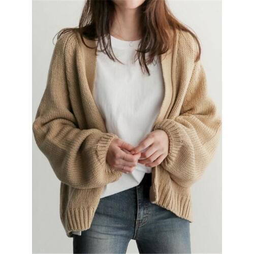 Spring Loose Cardigan Woman Sweater 2020 Preppy Style Autumn Long Sleeve Knitted Jacket Women V-neck Knit Sweater Women