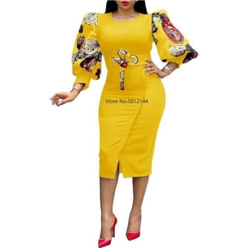 Spring Autumn Africa Clothing Long Sleeve Dress African Dresses For Women Sexy O-Neck Perspective Slim Dress Office Lady Party