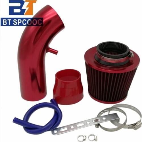 SPCOOC High Quality Air Intake Pipe Kit Car Sport High Flow 76mm Car Cold Air Intake Filter Kit 3inch Blue Red Universal