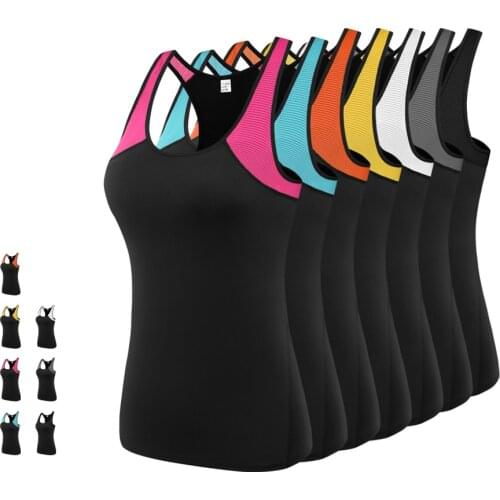 Female Running Vest Summer Tops Quick Drying Tights Sleeveless Shirts Training Sportswear Bodybuilder camiseta ropa deportiva