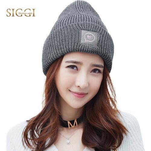 FANCET Women Winter Spring Beanies Heart Print Wool Warm Knitted Hats For Girls Fleece Soft Cute Casual Bonnet Skullies 89252