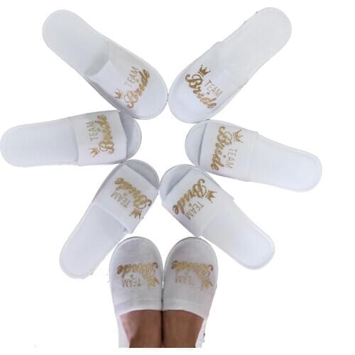 1 pairs hen party bride disposable soft slippers wedding decoration team bride show bridesmaid party decoration gift-C