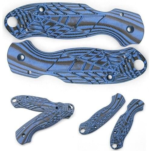 1Pair Patch Knife Handle Para 3 Grips Custom G10 Shank Patch Folding Knife Handle for Spyderco Para 3 Scales C223 Paramilitar 3