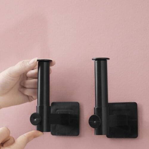 1Pcs Multi-Purpose L Shape Wall Hook Telescopic Hook Paper Organizer For Kitchen Holder Home Bedroom Roll Self-Adhesive Bat I2V7