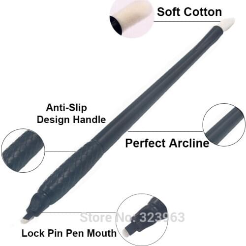 10pcs 0.15mm Disposable Tattoo Manual Microblading Pen with 18U 7/9/11/14F Blade for Permanent Makeup Eyebrow Embroidery Needles