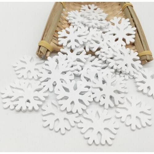 100pcs DIY White Snowflake Pendant Accessories for DIY Christmas Tree Decoration Snowflakes