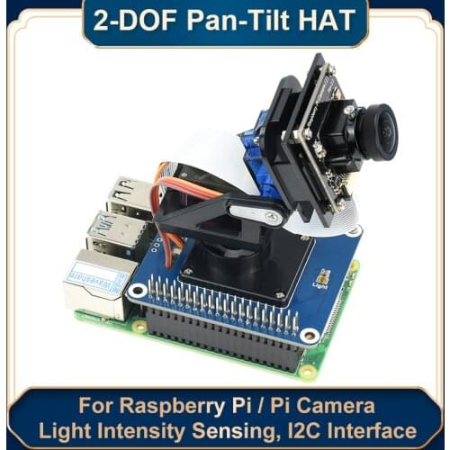 2-DOF Pan Tilt HAT for Raspberry Pi 40 PIN GPIO Extension Board I2C Interface for Raspberry Pi 4 Model B 3 B Plus Jetson Nano