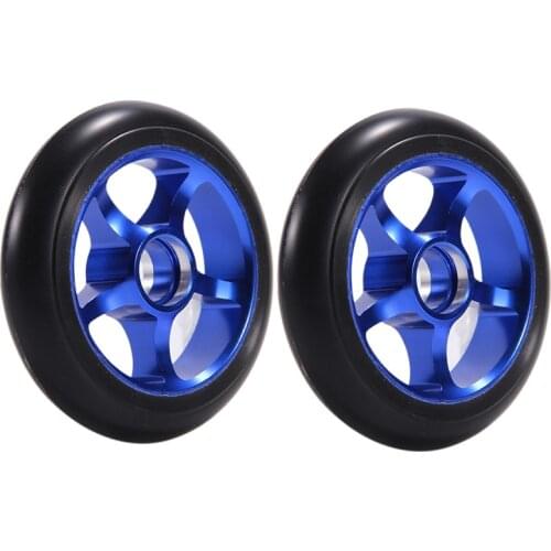 2Pcs 100mm Scooter Replacement Wheels with Bearings Aluminum Wear-Resistant PU Scooter Parts Scooter Accessories