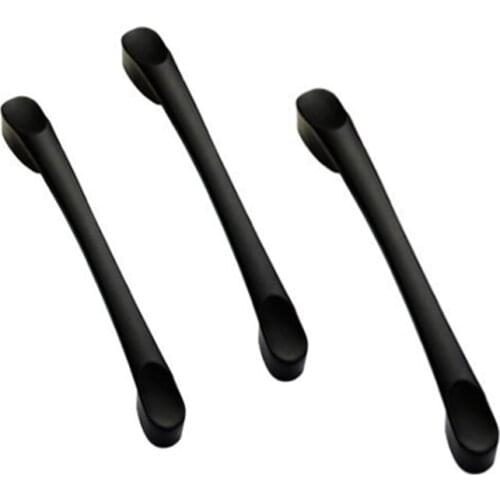 2 Pcs Black Solid Single Hole Furniture Hardware Accessories Drawer Cabinet Door Closet Handle