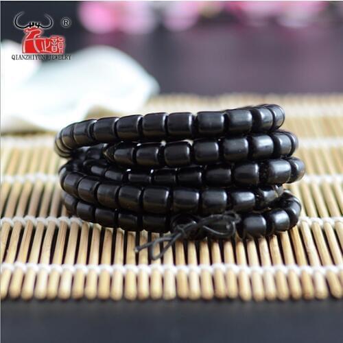 20PCS black buffalo horn vintage hand chain beads DIY handmade necklace bracelet. DIY beads for jewelry making Hole 1.5mm