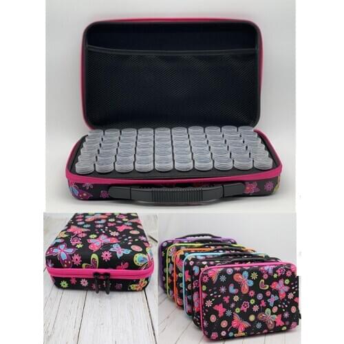 2020 new 60 Bottles Diamond Painting Butterfly Box Tool Container Storage Box Handbag Carry Case Holder Hand Bag 6 Colors