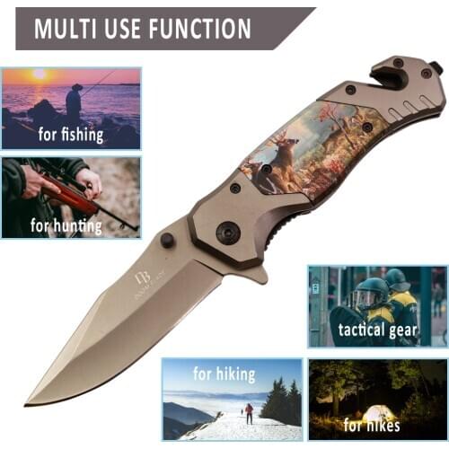 2D High-quality Outdoor Knife, Field Survival Folding Knife, Picnic Barbecue Mountaineering Fishing Portable Pocket Knife