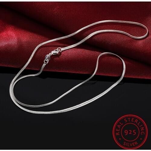 40cm-75cm Tiny 925 Sterling Silver 2mm Slim Flat Snake Chain Choker Necklace 16-30inch Women Jewelry Italy Collier Collares Gift