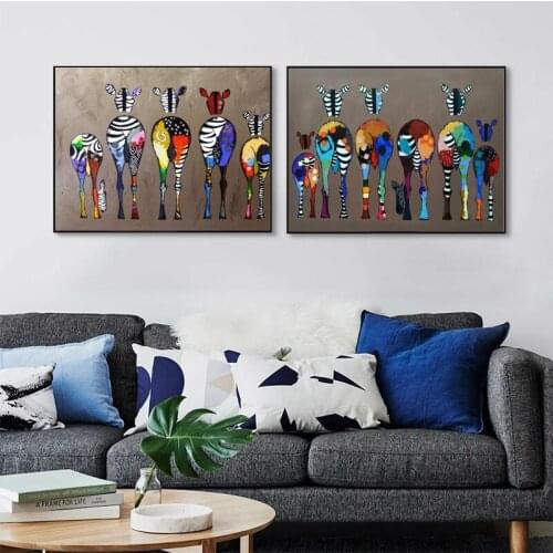 Abstract Zebra Canvas Art Paintings on The Wall Colorful Animals Art Print African Animals Art Picture for Living Room Home Wall